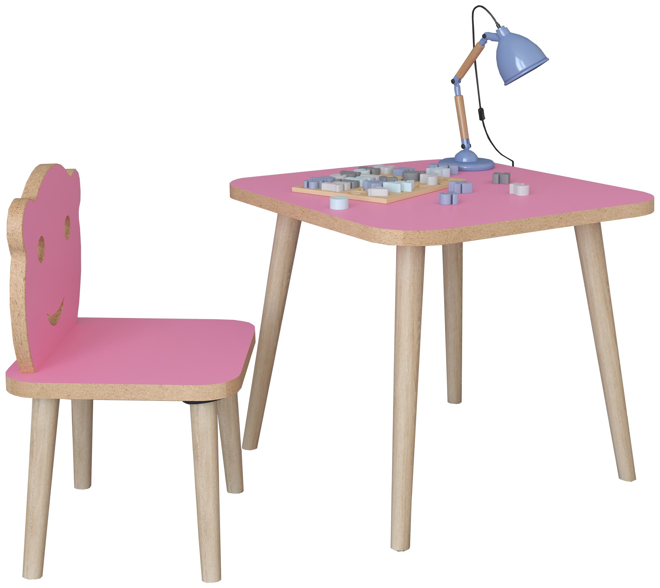 VCM 3-tlg. Sitzgruppe Kinderzimmer Kindermöbel Tisch Stuhl Kinder LiLuLa