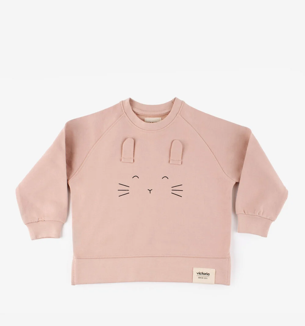 SWEAT COTON ANIMAUX Sweat-shirt en coton pour enfants ROSA