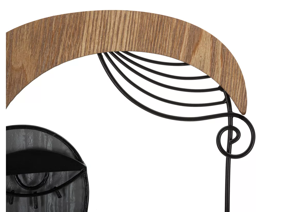 Porte-Manteau Mural PICASSY - Design Artistique en Métal et Bois Multicolore - Dimensions 22x6x35 cm - Matériaux MDF et Fer