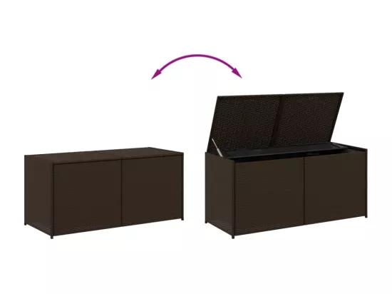 Boîte de rangement de jardin marron 283L résine tressée