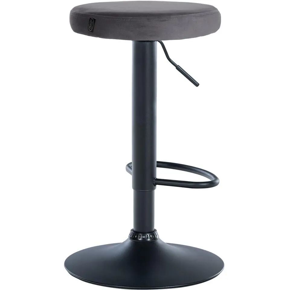 CLP Barkruk Ponte zwart Frame - Fluweel - donkergrijs