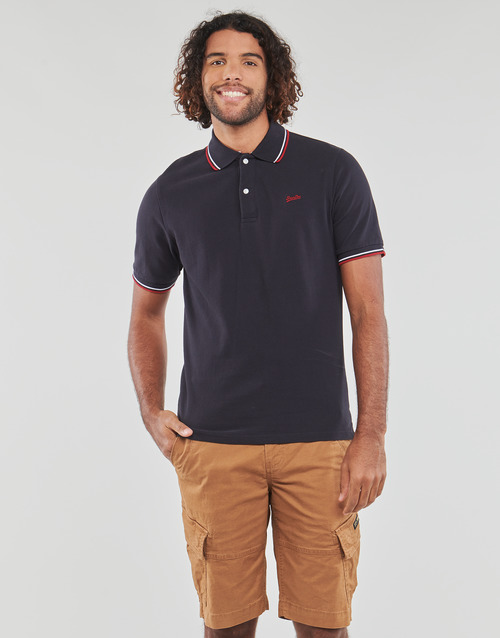 Superdry - VINTAGE TIPPED S/S POLO - Marine