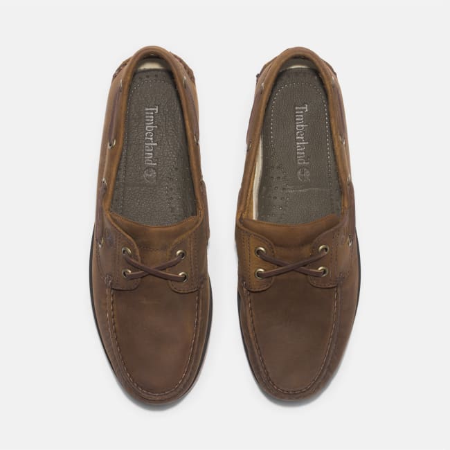 Scarpa da Barca in Pelle Classic da Uomo in                marrone medio