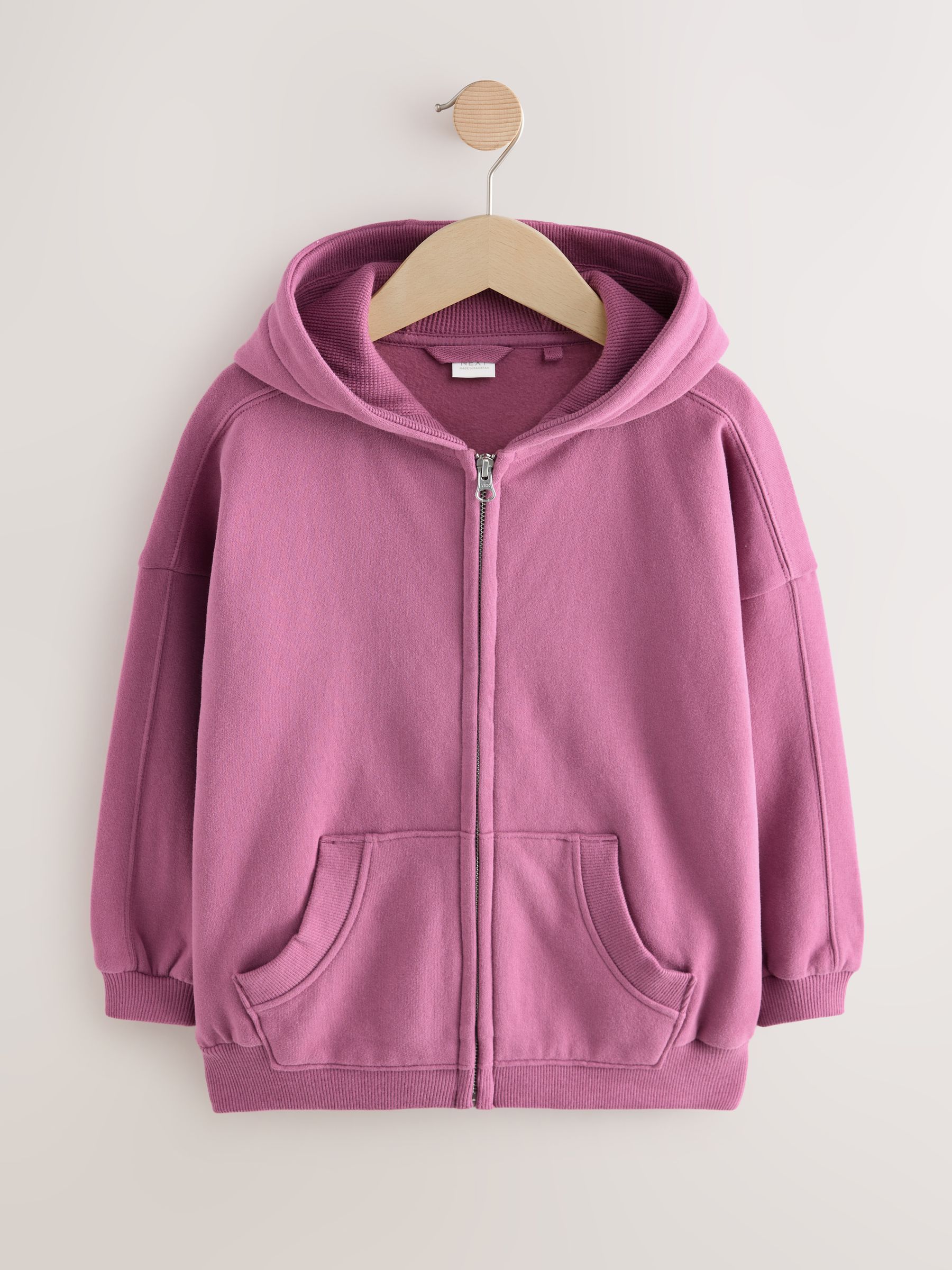 Bessenroze - Hoodie met doorlopende rits (3-16 jr)