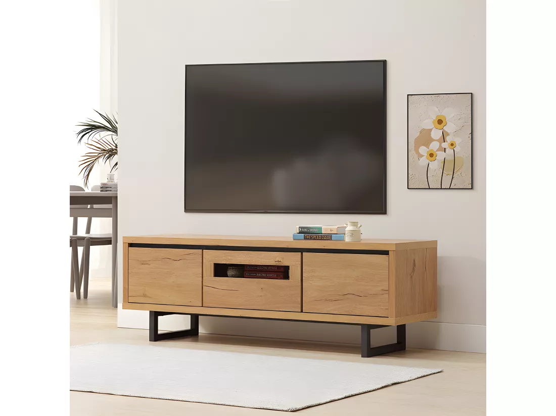 Meuble TV 2 portes 1 tiroir Sully