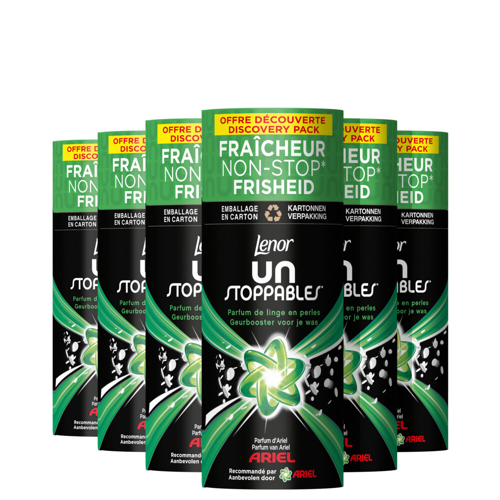 6x Lenor In-Wash Geurbooster Unstoppable Ariel 11 wasbeurten140 gr