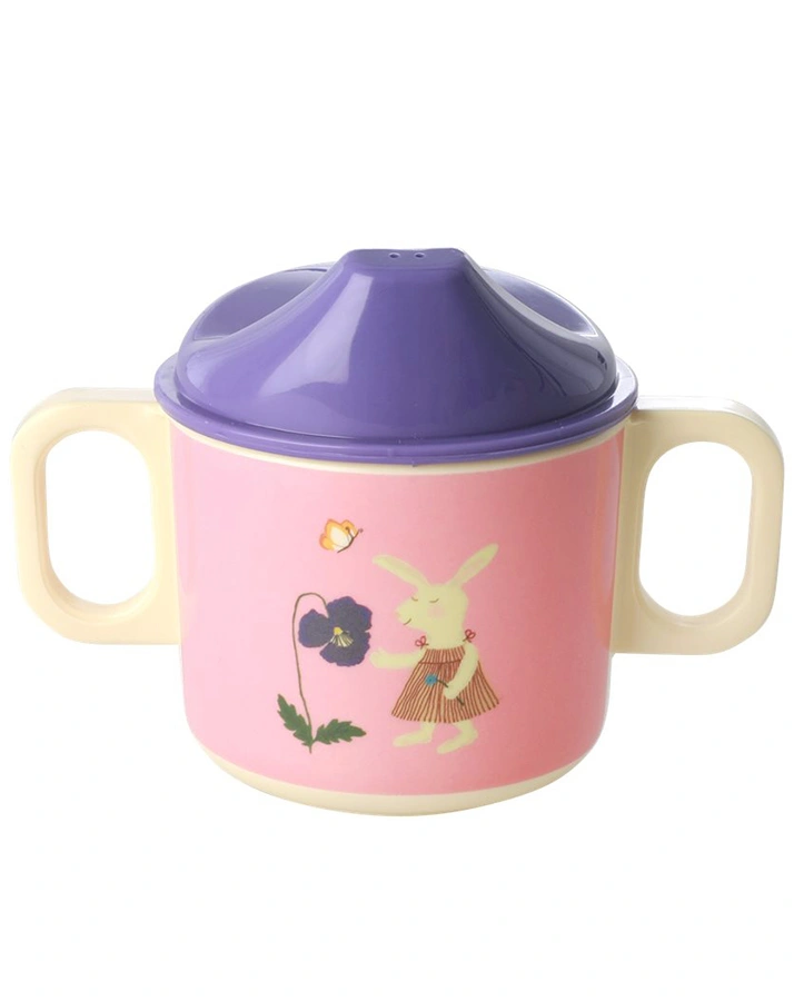 Melamin-Trinklernbecher PINK BUNNY PRINT in rosa