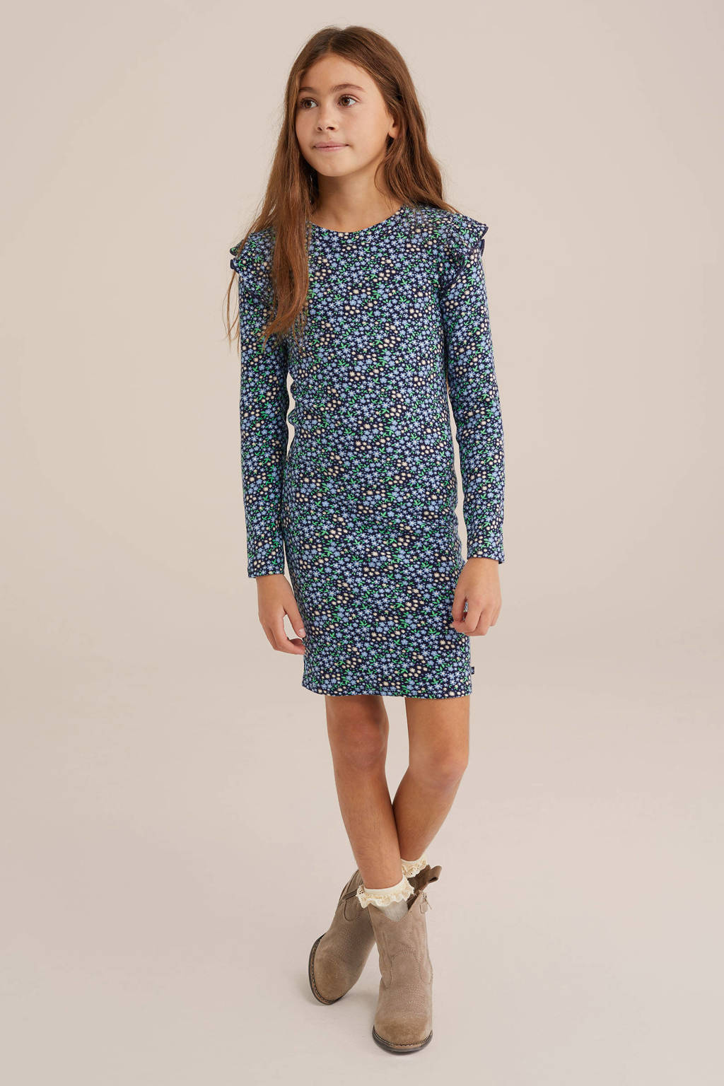 WE Fashion korte jurk donkerblauw