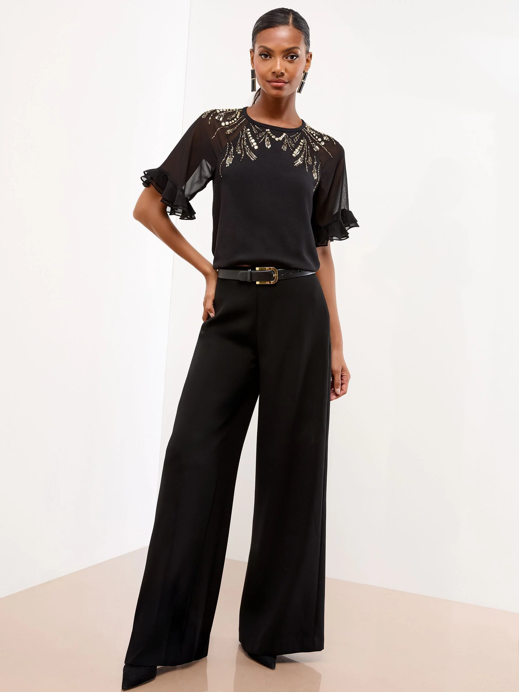 Lipsy Flutter Sleeve T-Shirt