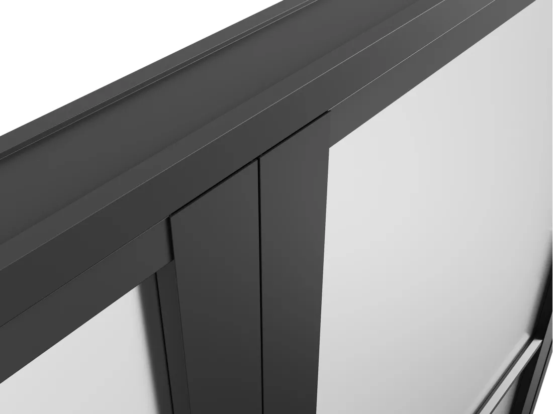 Bloc porte réversible à deux battants en aluminium et verre dépoli - 2 x H204 x L83 cm - Noir - MASERU