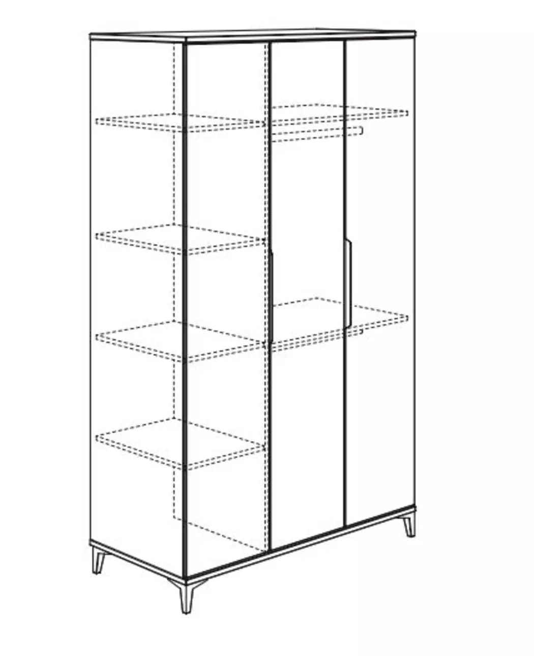 Kleiderschrank Tomke 126 x 205 cm