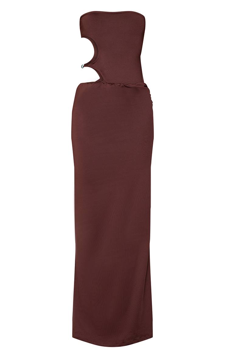 Chocolat Jupe Longue Asymétrique Toucher Doux Co-ord