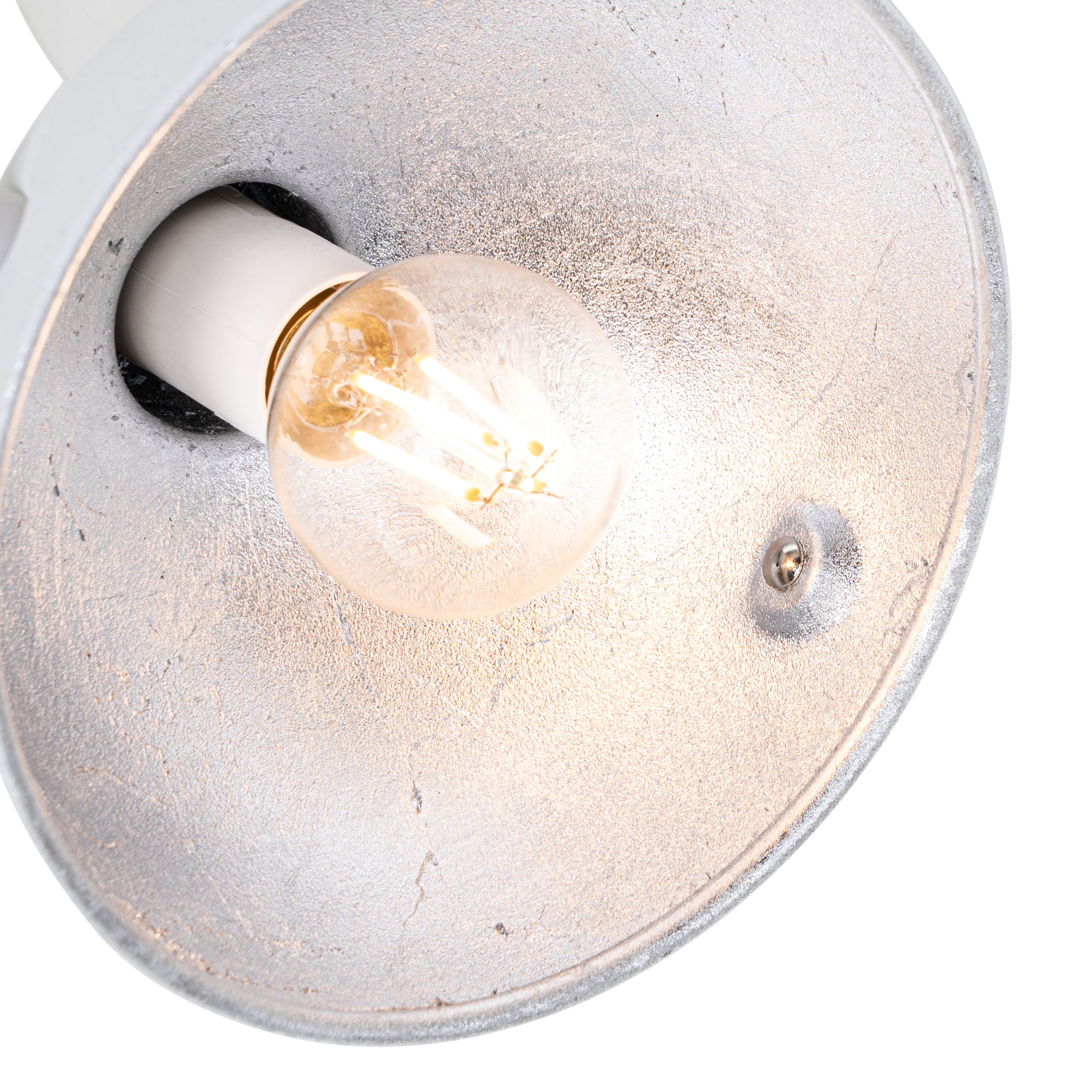 Industriële plafondlamp wit met zilver 3-lichts verstelbaar - Magnax