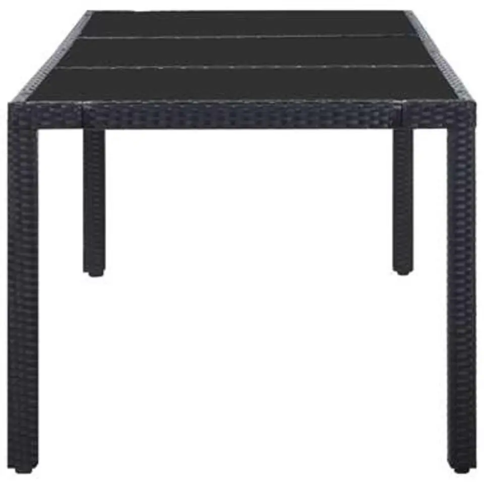 vidaXL - Tuintafel En Stoel - Zwart - Poly rattan - 190 cm tafellengte