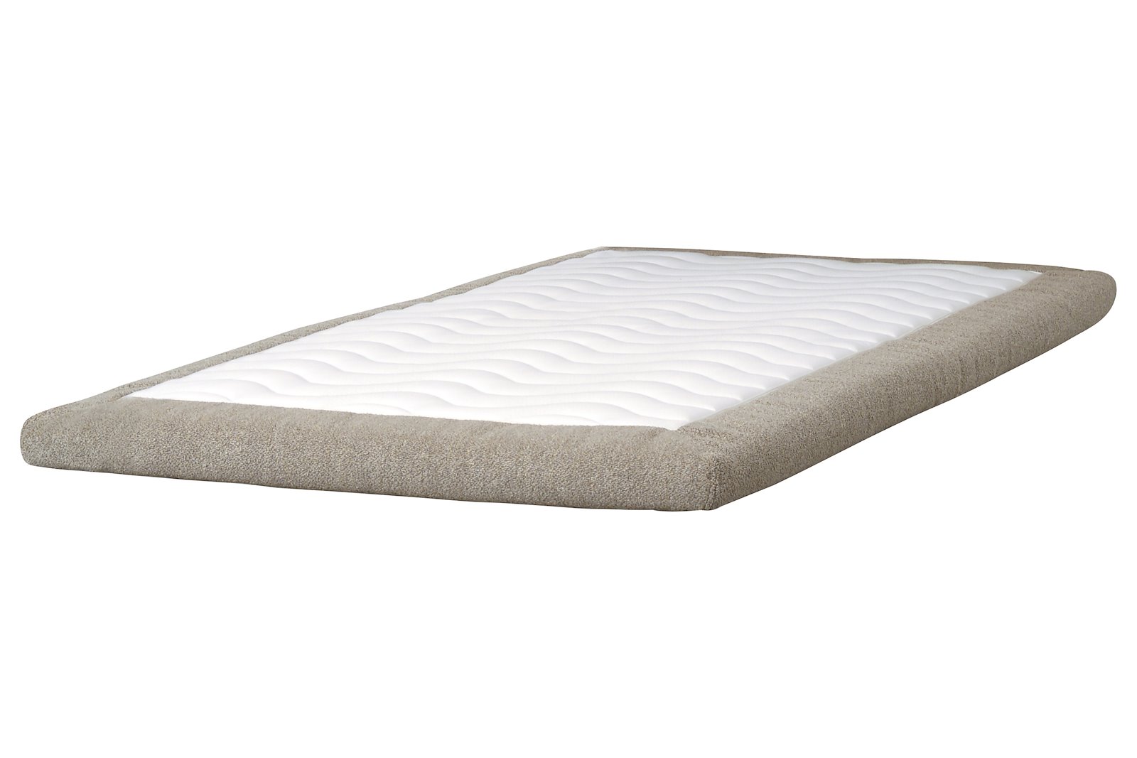 XOV Premium LUX 100 overmadrass 75x200 cm Puls latex og jersey stretch hvit tekstil og tekstilkant i Bris 05 Beige