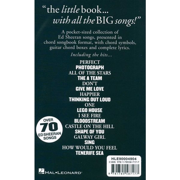 Hal Leonard Little Black Book Ed Sheeran