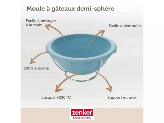 Moule demi sphère pour gâteau ballon de foot 18 cm Zenker Spécial Football