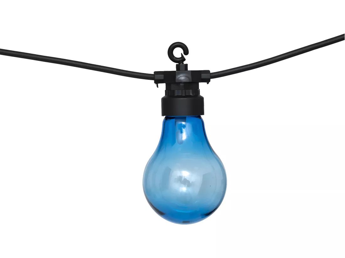 Guirlande Lumineuse Solaire façon guinguette 10 Ampoules de couleurs LED Blanc chaud sur 5 mètres