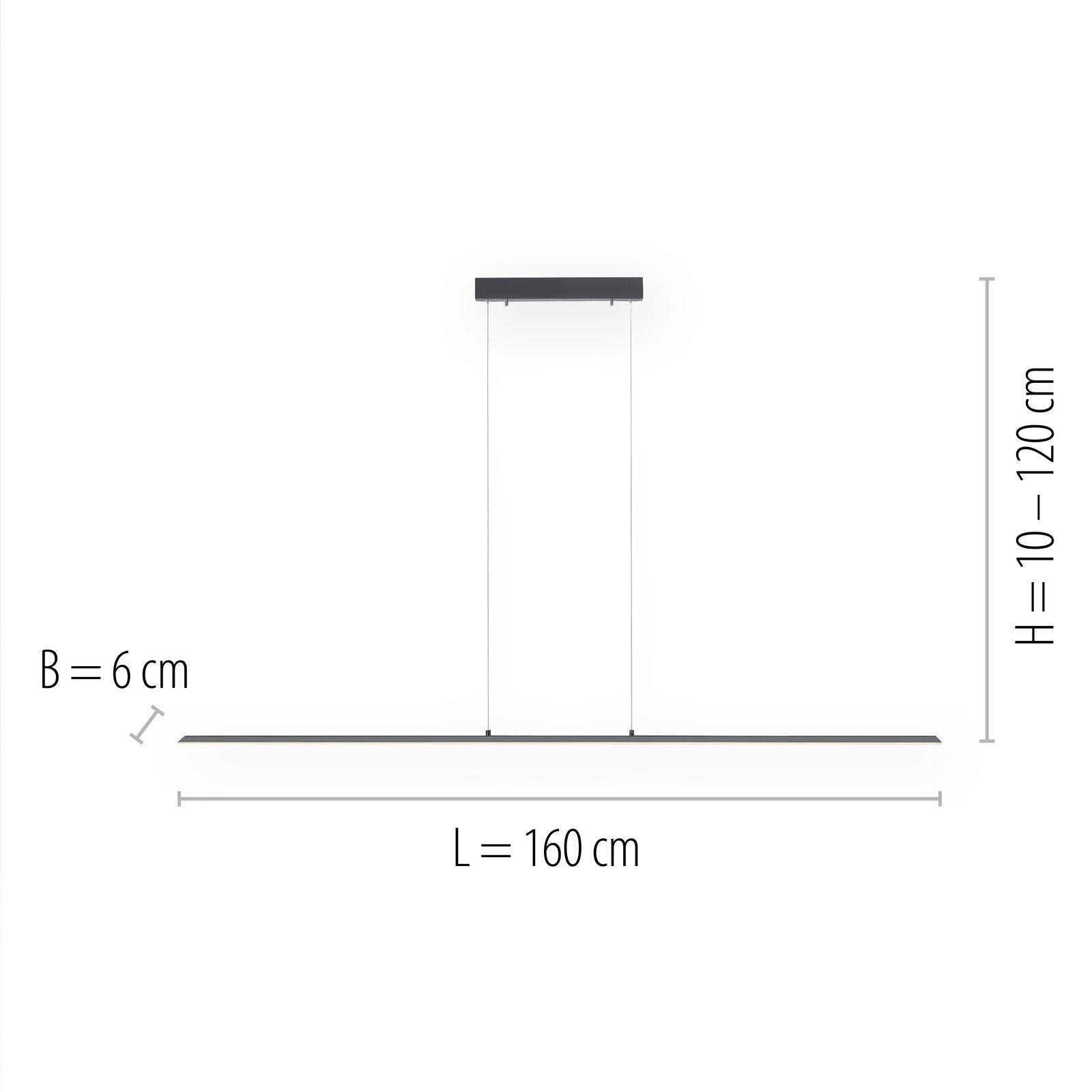 Paul Neuhaus LED Balkenpendel PURE-LITE 160 cm anthrazit