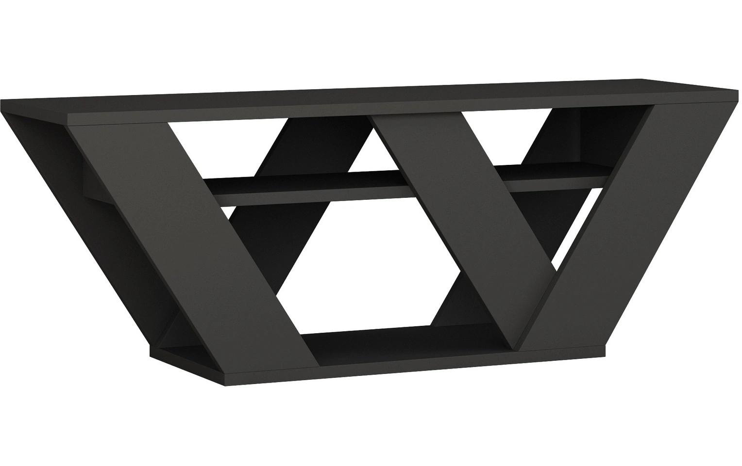 TV-Möbel Pipralla 110 x 30 cm, GrauHochwertiger TV-Ständer