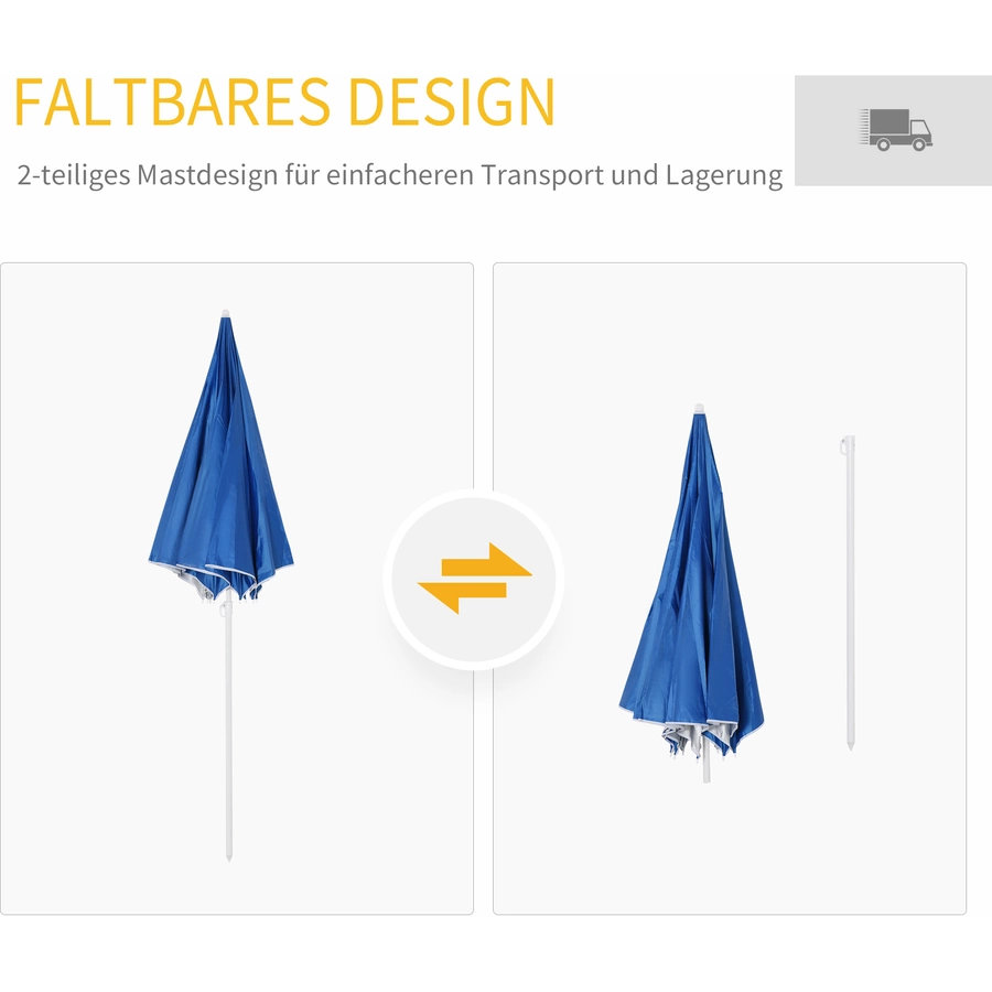 Outsunny Sonnenschirm mit Seitenwänden blau