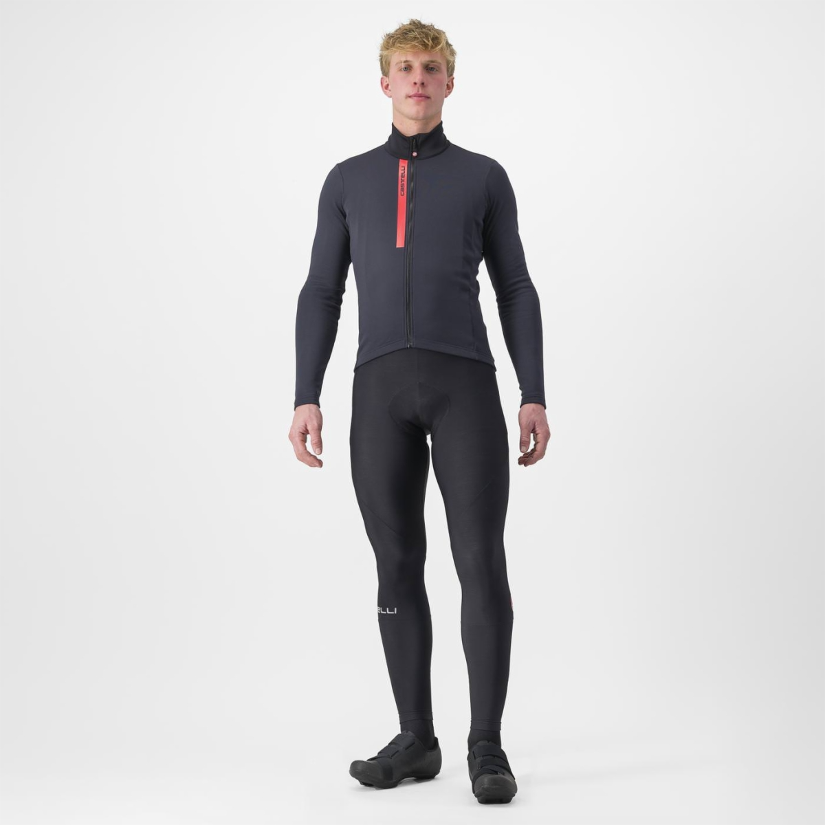 Castelli Entrata Thermal langærmet cykeltrøje sort/rød herre