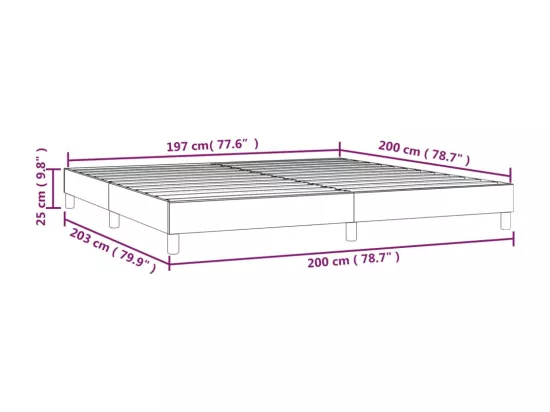 Sommier à lattes de lit Taupe 200x200 cm Tissu
