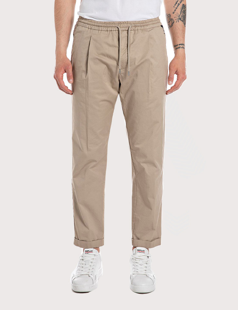 REPLAY PANTALON HOMME CORDON DÉCONTRACTÉ BEIGE