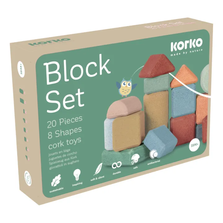 Korko Jeu de construction en liège - Set de 20