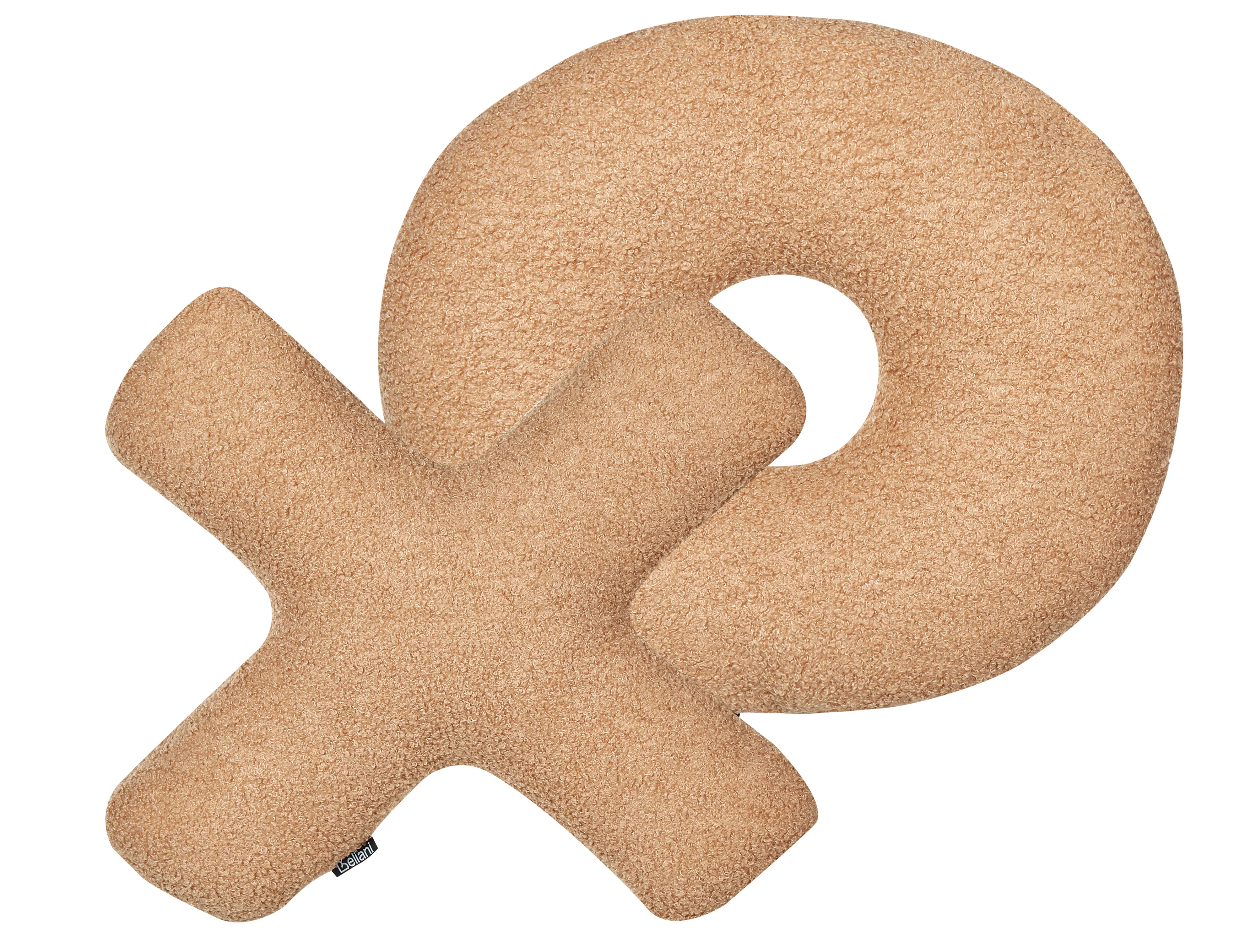 Set van 2 sierkussens HESPERIS Bouclé Lichtbruin effen
