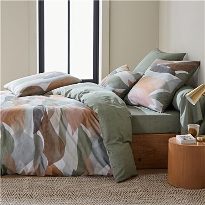 Linge de lit motif aquarellé - BECQUET CRÉATION