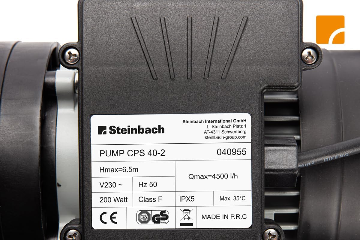 Steinbach Filteranlage Classic 250N – 040385 – Pumpe für Pools mit bis zu 19.000 l – Mit 7-Wege-Ventil mit Verstellhebel und Manometer