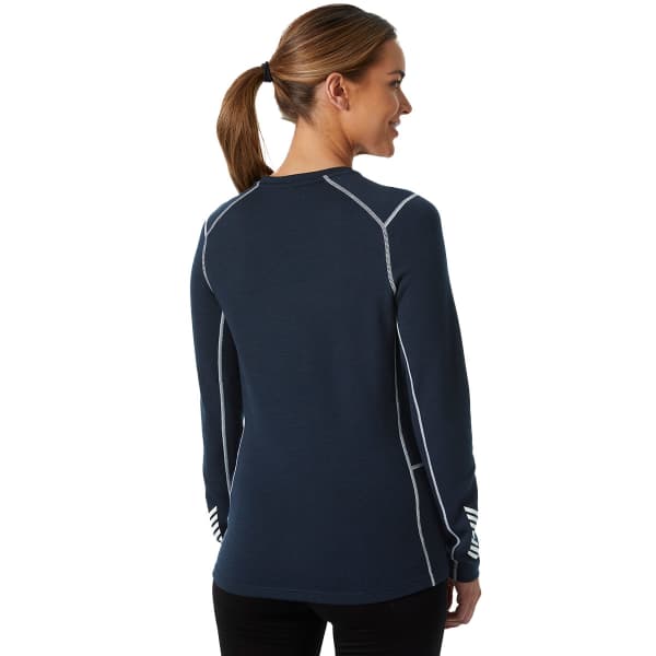 T-shirt thermique HELLY HANSEN W LIFA MERINO MIDWEIGHT CREW NAVY