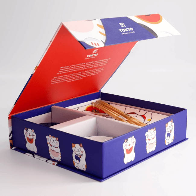 Kawaii Gelukskat Sushi Geschenkset 6-delig