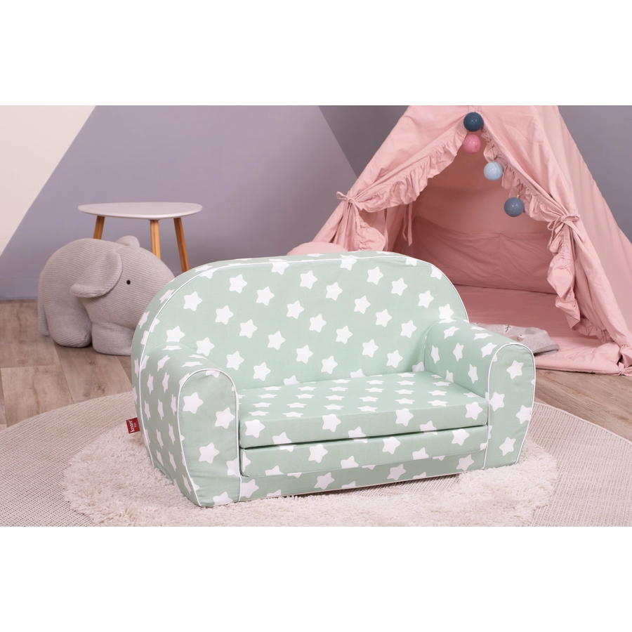 knorr toys® Kindersofa Green white stars grün