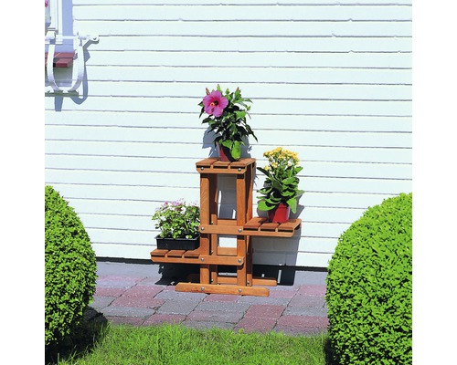 Houten bloemenstandaard 60 x 24 x 56 cm honing