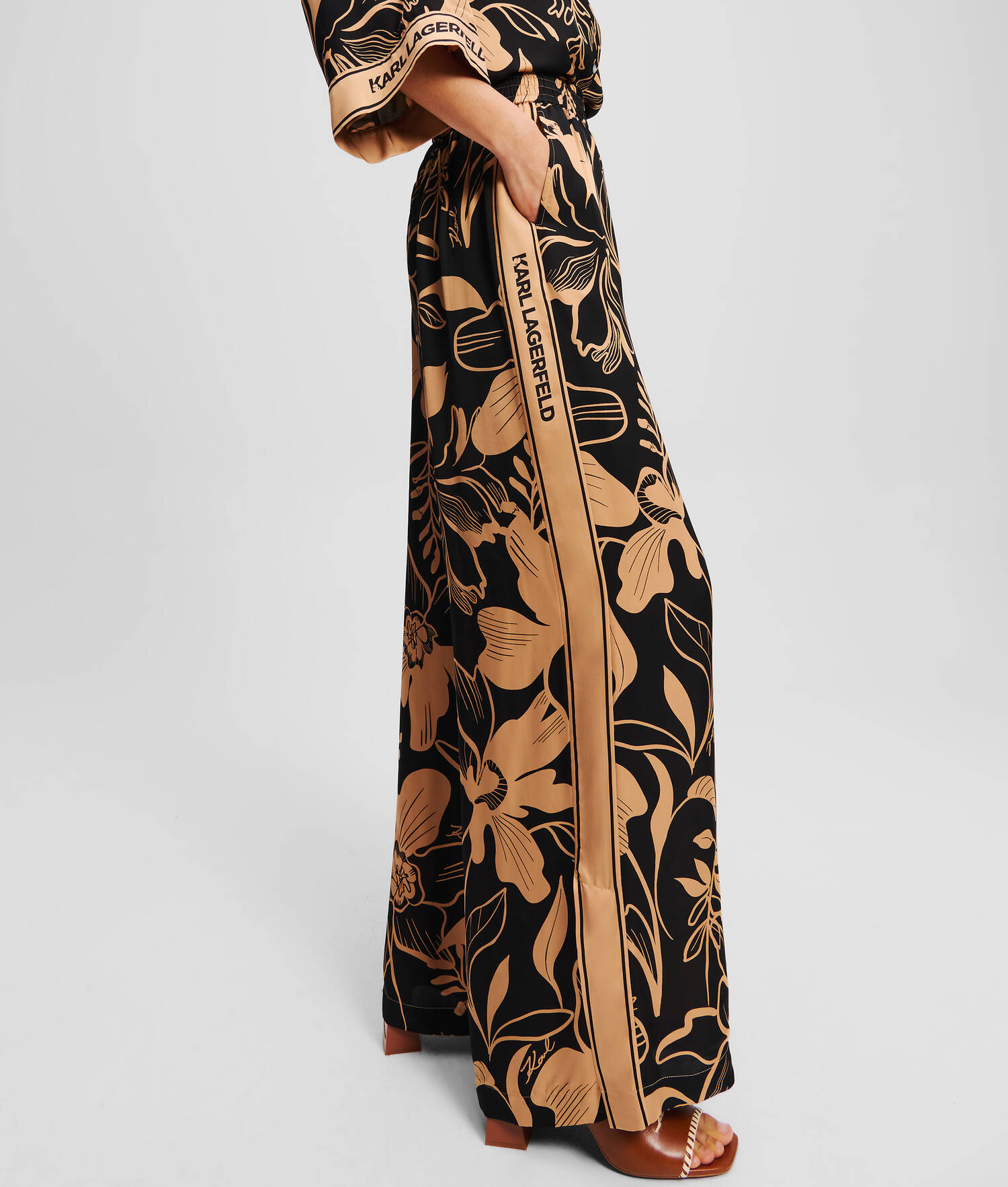 PANTALON LARGE - All Over Orchid Print