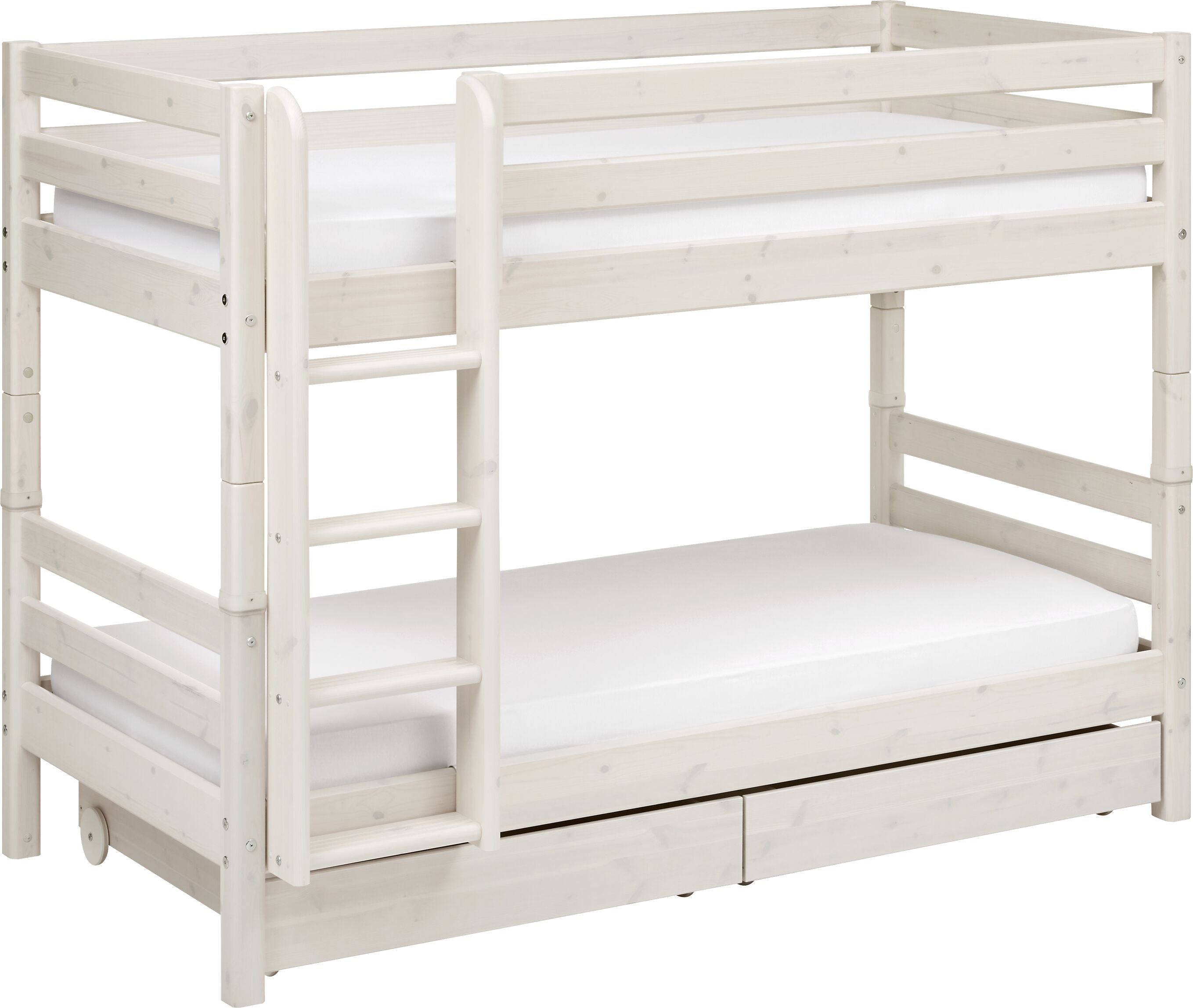 Flexa CLASSIC Etagenbett - White Wash / B: 110.0 cm x T: 210.0 cm x H: 154.0 cm