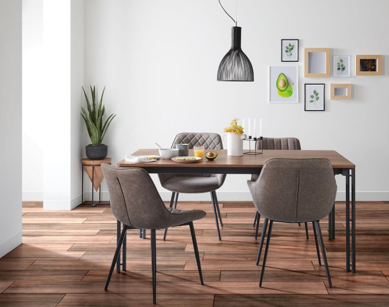 Kave Home Amira eetkamerstoel beige chenille