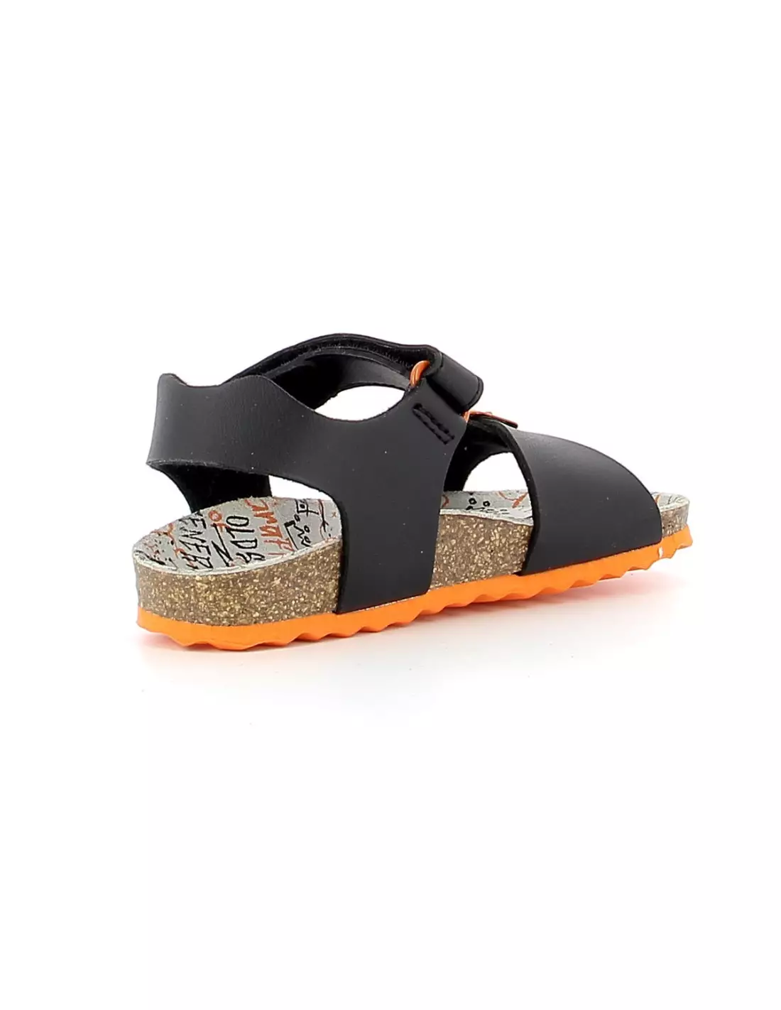 GEOX GHITA - Sandales & nu-pieds BLACK/ORANGE