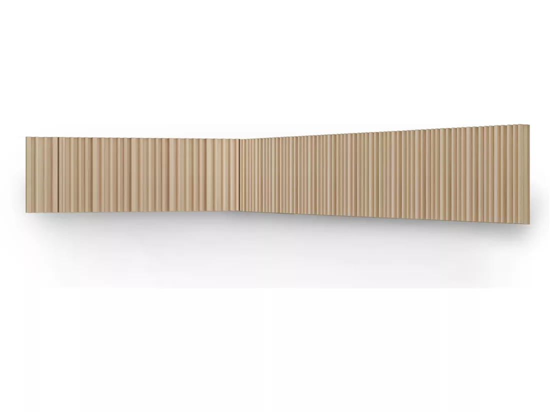 Panneau mural 3D - Pack de 3,71 m² - Coloris bois naturel clair - Lot de 8 pièces - TATIANA