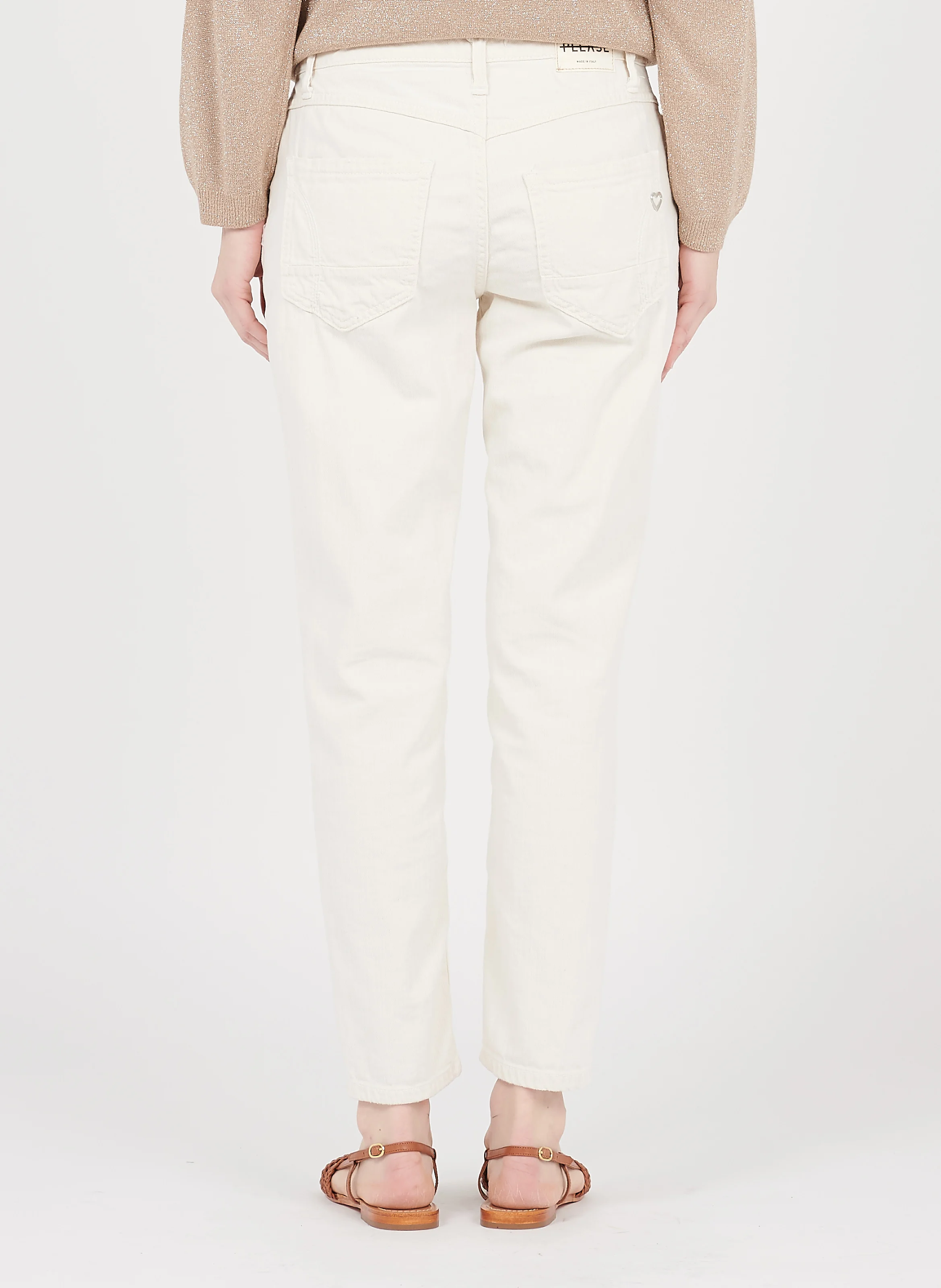 Jean boyfriend taille normale | Blanc