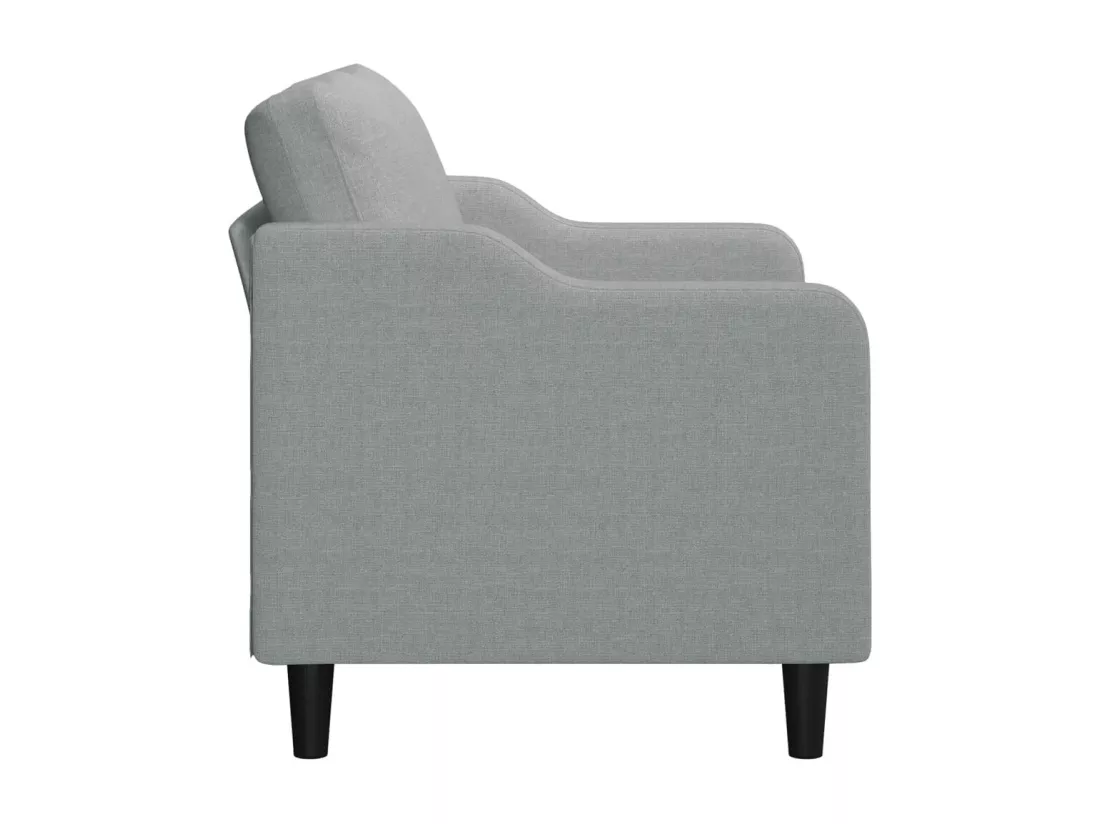 Canapé à 2 places Gris clair 120 cm Tissu