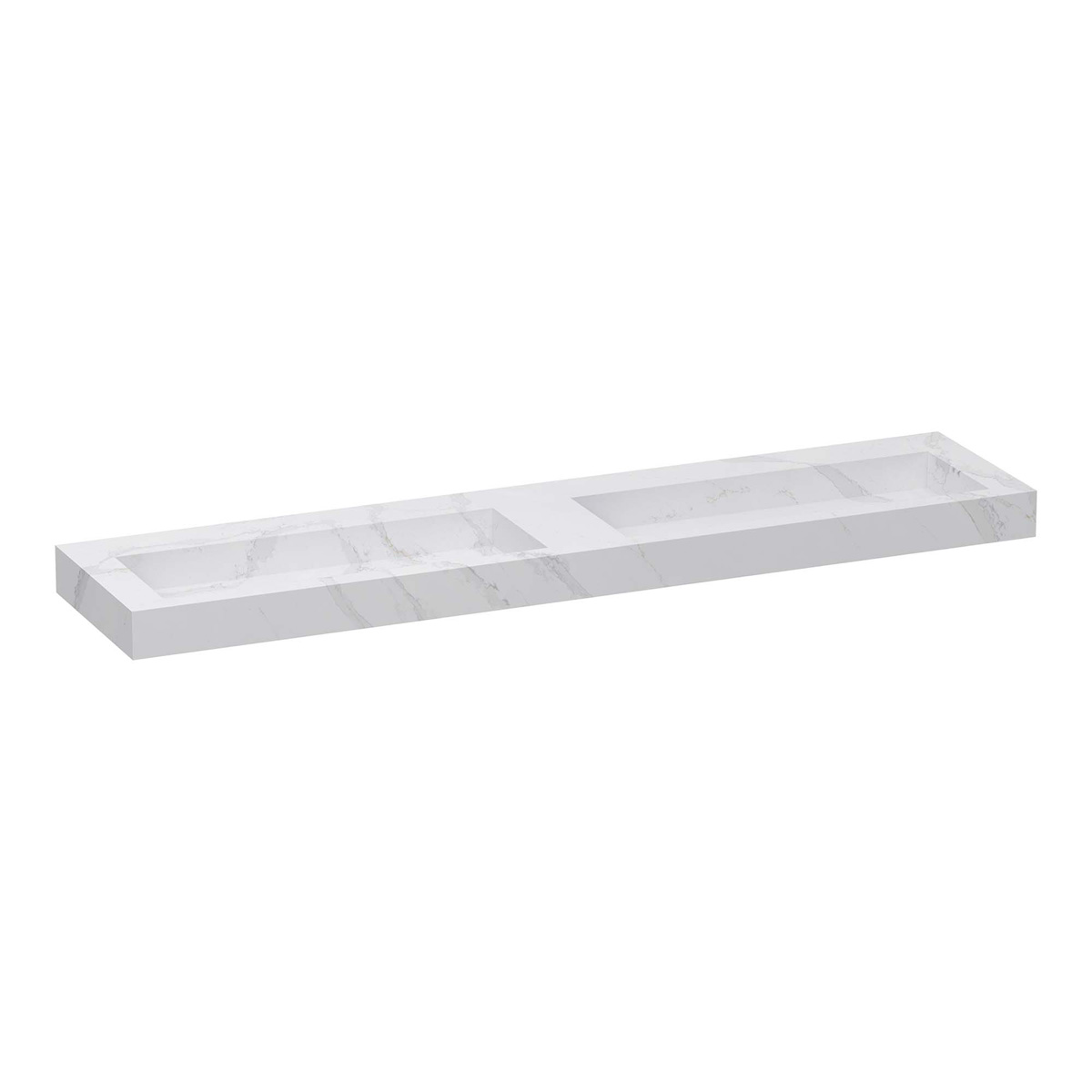 Brauer Coral dubbele wastafel marmerlook 200cm zonder kraangat calacatta gold