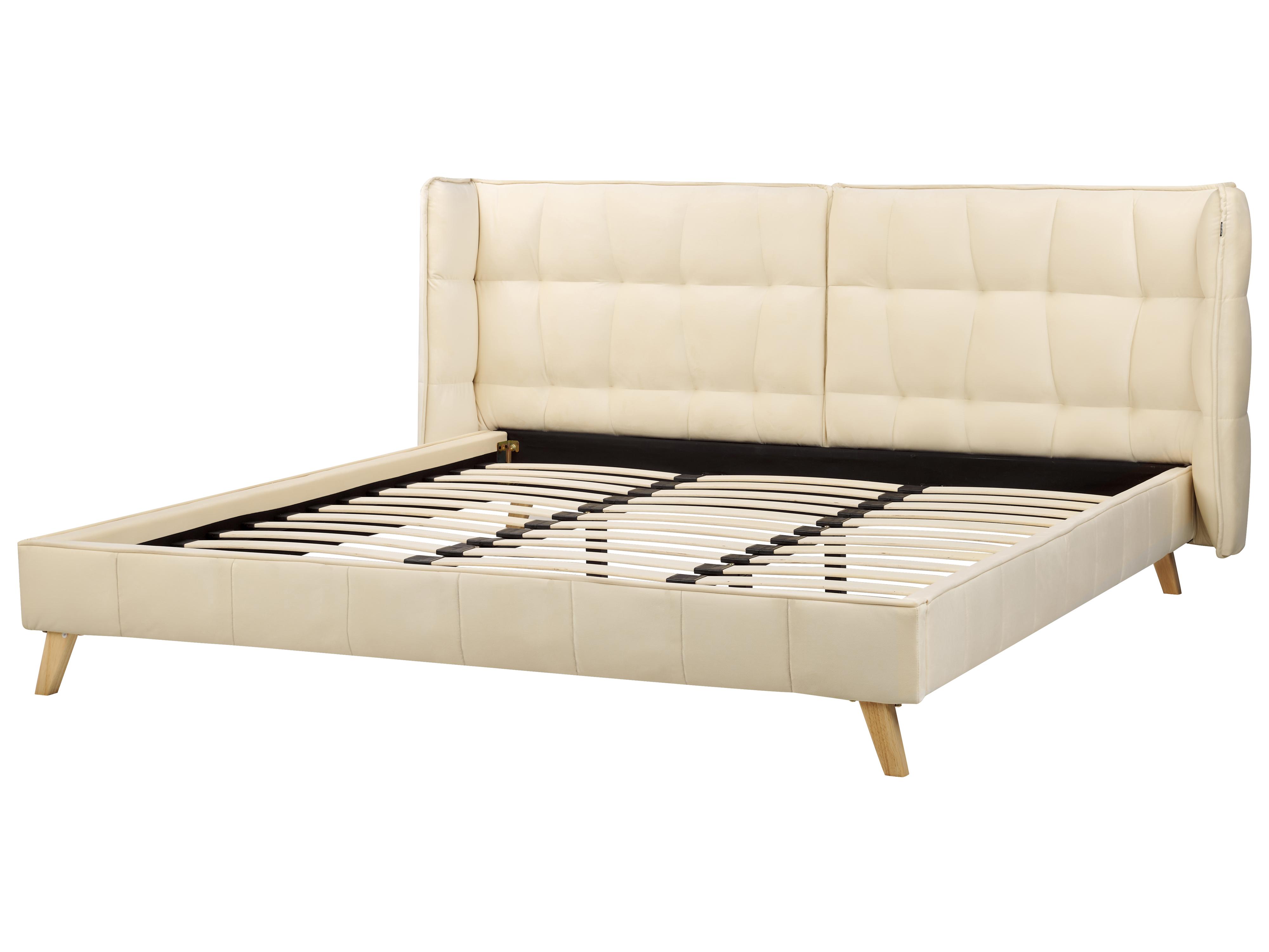 Bed Fluweel SENLIS 180 x 200 cm Beige