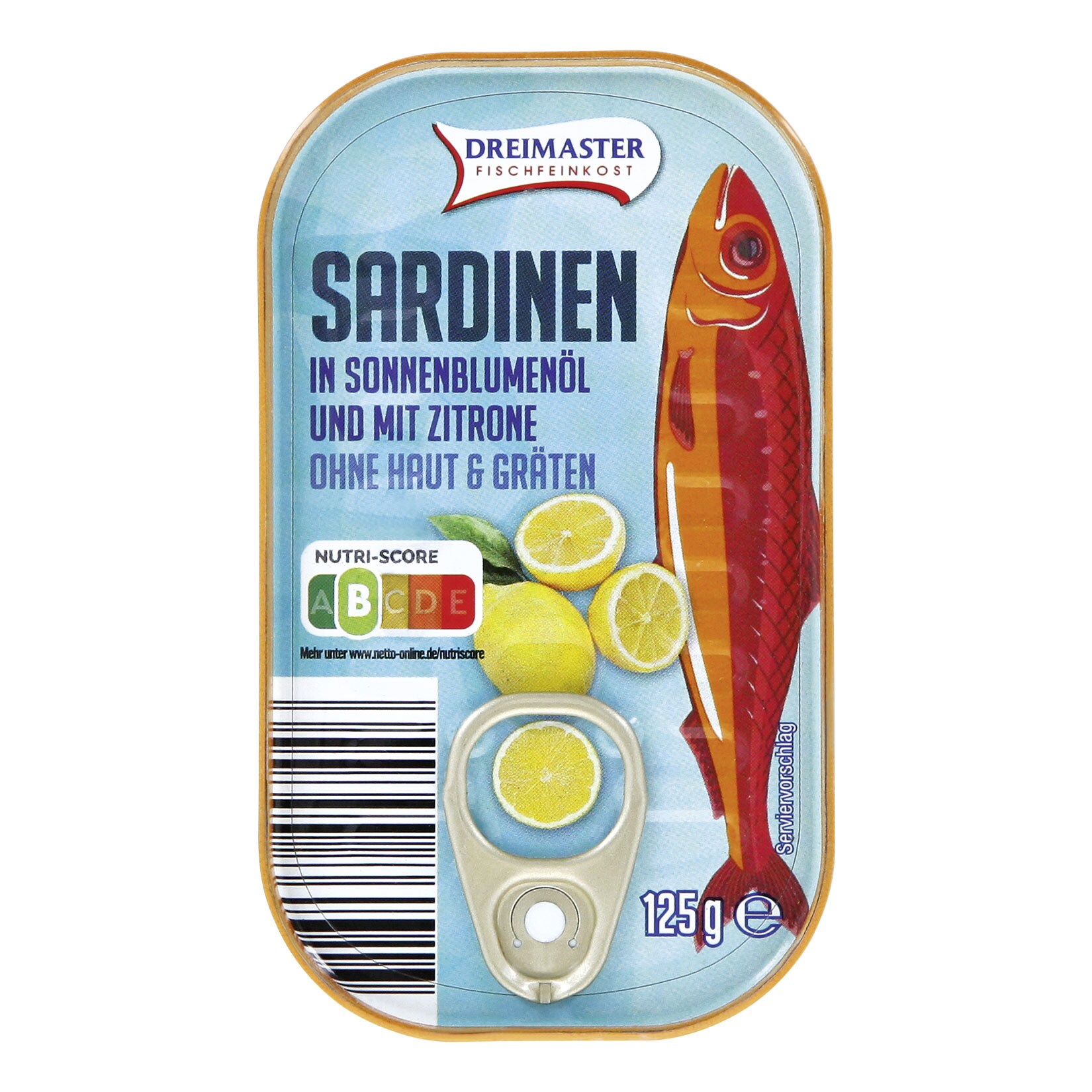 Dreimaster Sardinen ohne Haut und Gräten 125 g, verschiedene Sorten, 36er Pack
