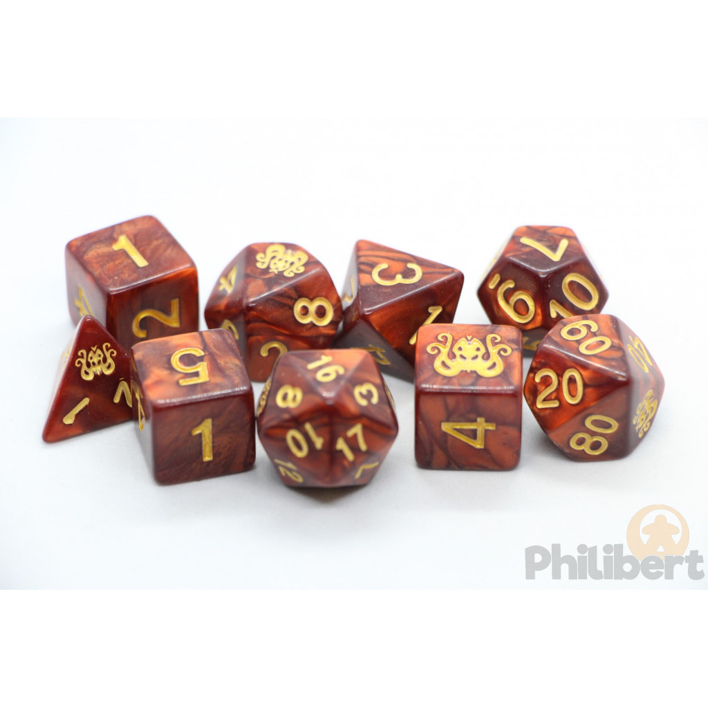 Set de 9 Dés JDR Elder Dice: The Brand of Cthulhu Dice (Red)