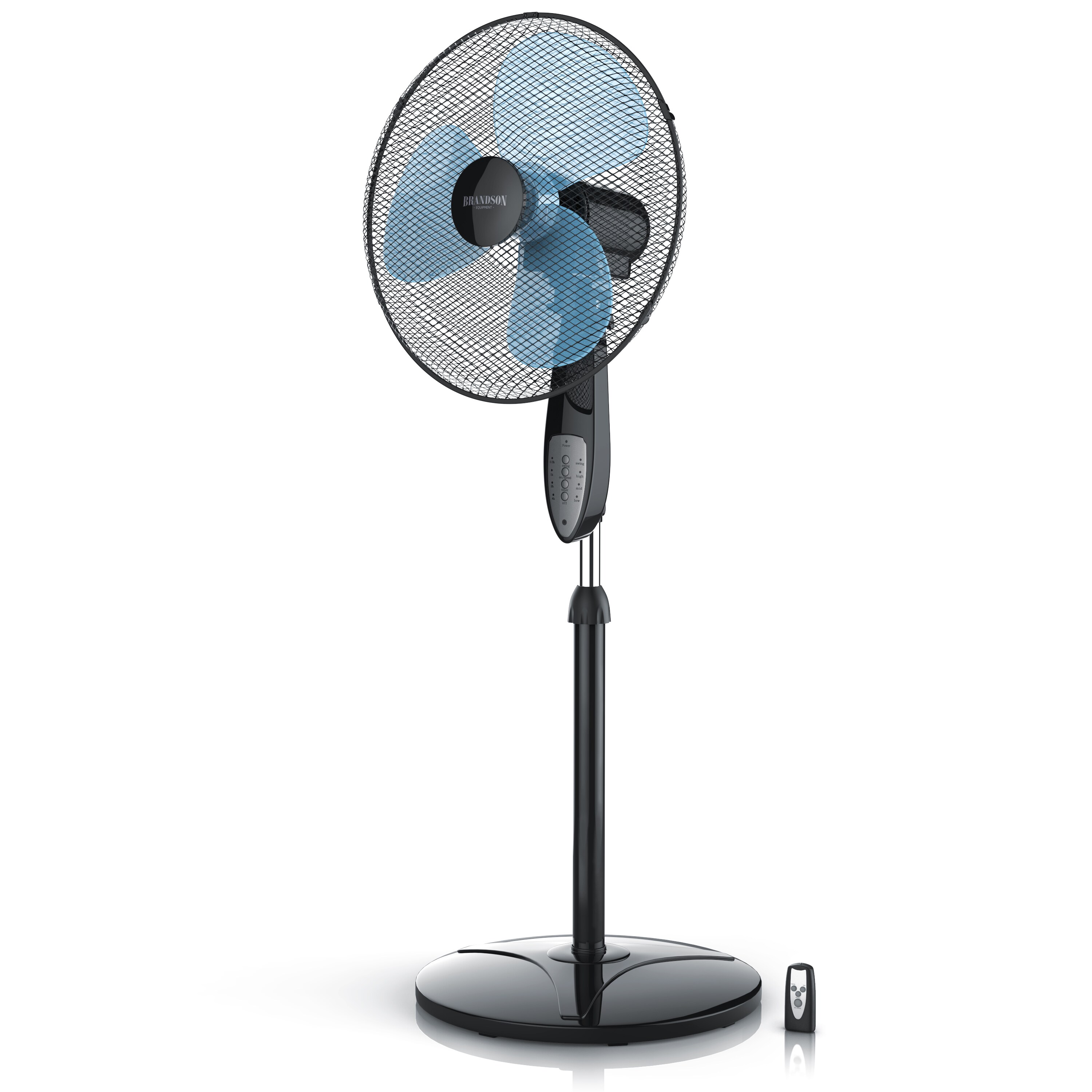 Brandson Standventilator 42 cm, Standlüfter, Ventilator höhenverstellbarer Standfuß, Neigungswinkel verstellbar, 50W, 3 Geschwindigkeitsstufen