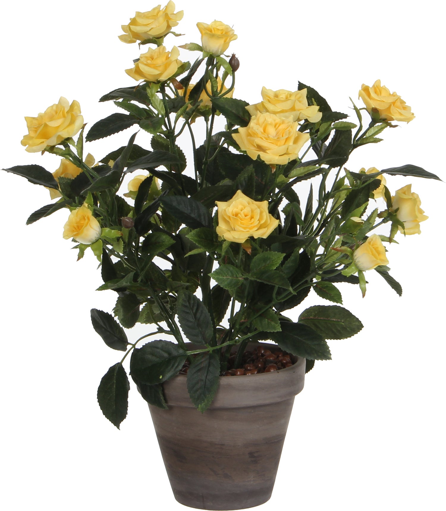 Mica Decorations kunstplant Roos geel D 25 H 33 cm