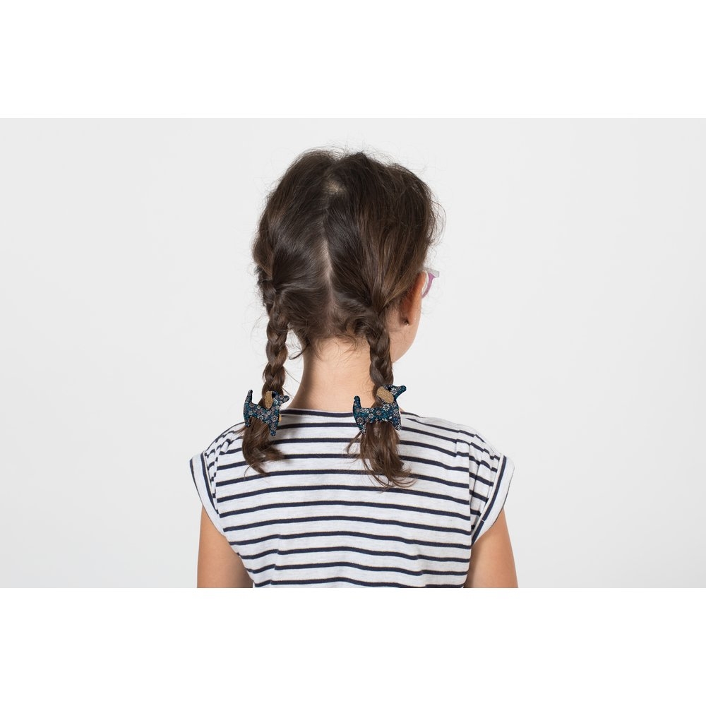 Barrette Basset Paquerette Marine